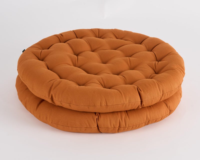 SKANDA FAB Premium Cotton Floor Seating Cushion | Luxurious Comfort & Microfiber Fill 60X60 CM Large Size for Meditation | Floor Cushions | Pooja | Living Room | Pets | Outdoor CinnamonBrown Pack of 2 - Image 3