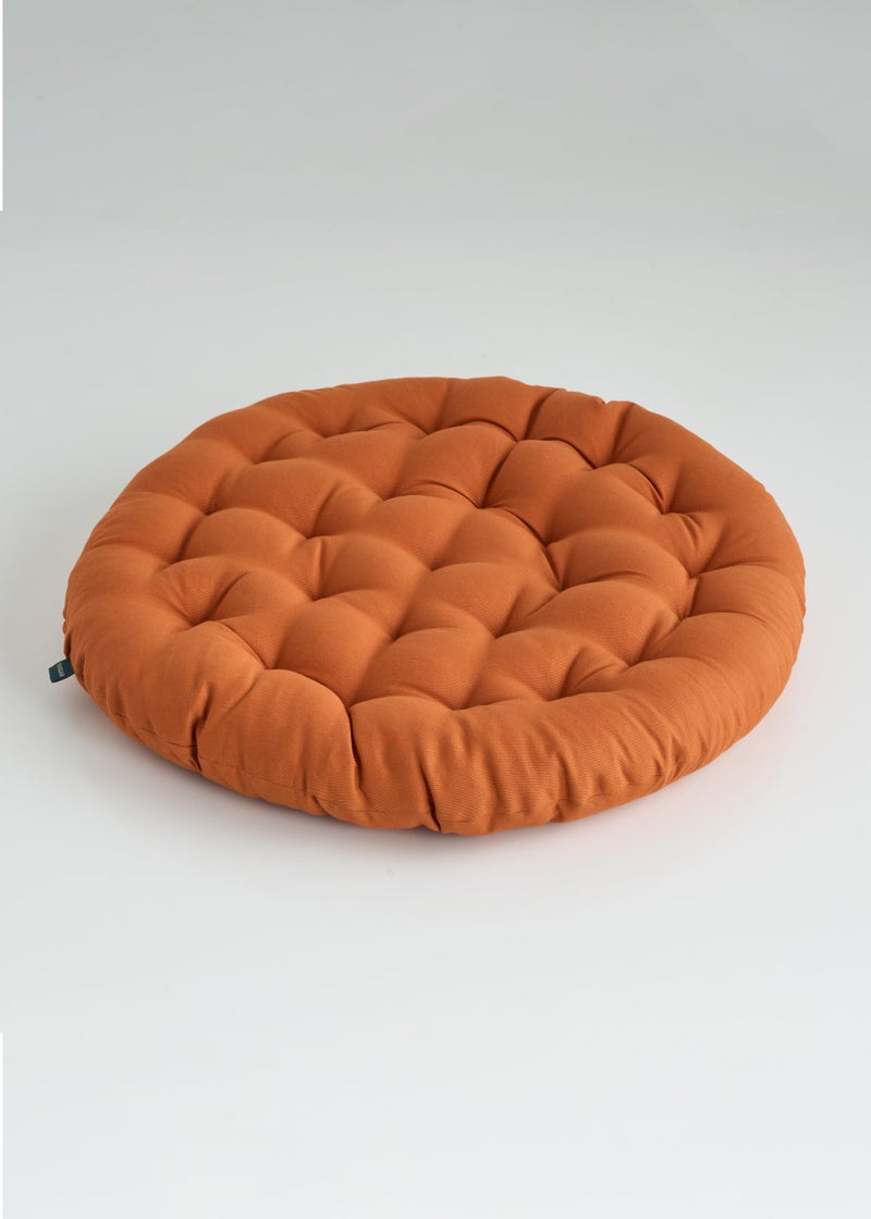 SKANDA FAB Premium Cotton Floor Seating Cushion | Luxurious Comfort & Microfiber Fill 60X60 CM Large Size for Meditation | Floor Cushions | Pooja | Living Room | Pets | Outdoor CinnamonBrown Pack of 2 - Image 4