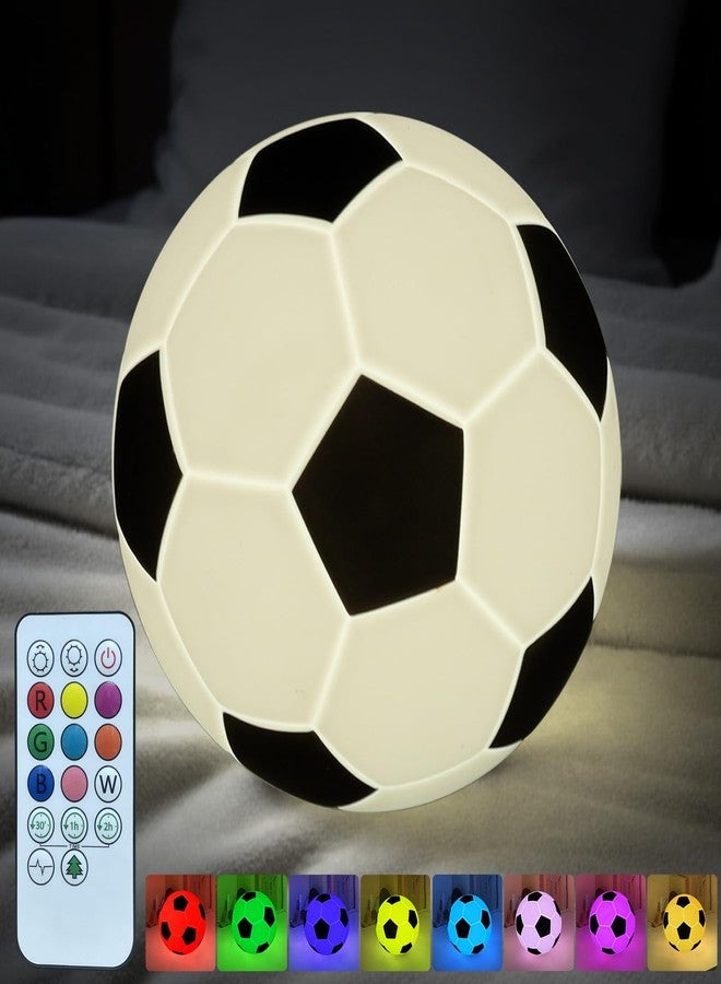 FlyonSea Sport Fans Night Light for Kids, Rechargeable Soccer Ball lamp 9 Colors Dimmable with Remote and Timer, Soccer Gifts for Boys 8-12 Girls Men - Image 1