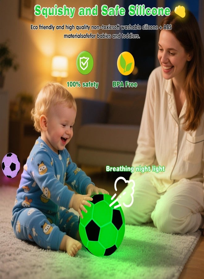 FlyonSea Sport Fans Night Light for Kids, Rechargeable Soccer Ball lamp 9 Colors Dimmable with Remote and Timer, Soccer Gifts for Boys 8-12 Girls Men - Image 4