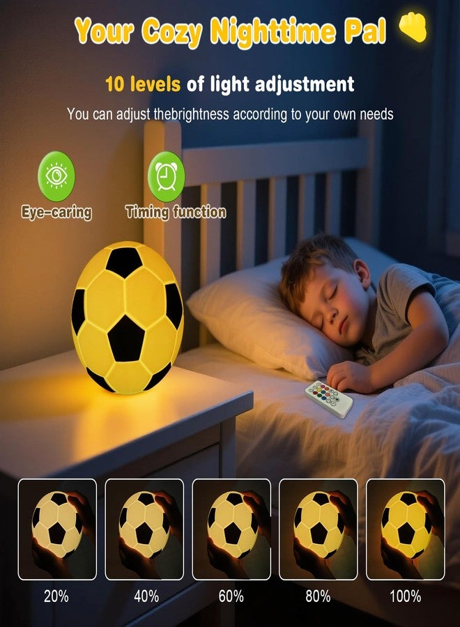 FlyonSea Sport Fans Night Light for Kids, Rechargeable Soccer Ball lamp 9 Colors Dimmable with Remote and Timer, Soccer Gifts for Boys 8-12 Girls Men - Image 3