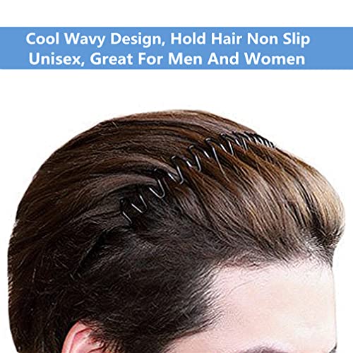 bodbop Metal Hair Band, Black, Unisex Fashion Headbands Sports Hairband Head Band Hair Hoop for Women With Non Slip Wavy Teeth - Image 4