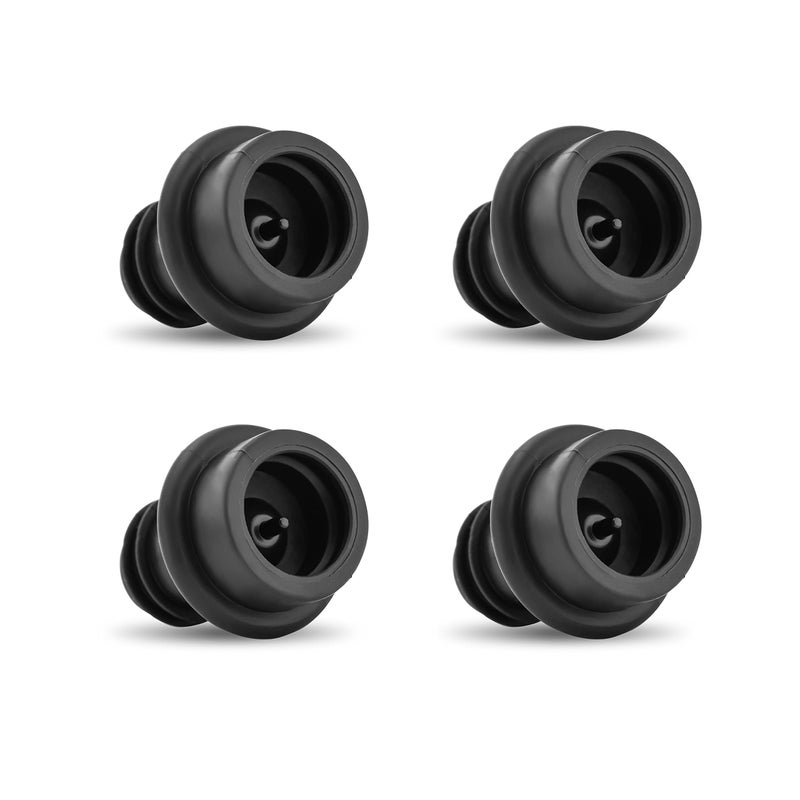OWO Wine Stoppers Vacuum Wine Saver Reusable Bottle Sealer Keeps Fresh Black 4 Pack