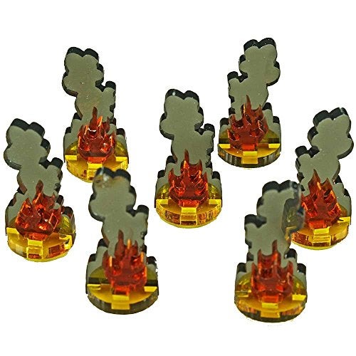 LITKO Flaming Wreckage Marker | Burning Wreckage | Miniature Wargame Fire Marker | Compatible with DND, Pathfinder, TTRPG, Flame of War, Bolt Action, and Other Miniature Games (Small) - Image 1