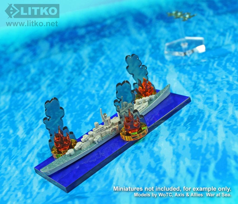 LITKO Flaming Wreckage Marker | Burning Wreckage | Miniature Wargame Fire Marker | Compatible with DND, Pathfinder, TTRPG, Flame of War, Bolt Action, and Other Miniature Games (Small) - Image 2