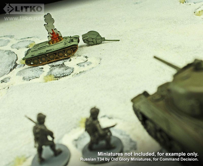 LITKO Flaming Wreckage Marker | Burning Wreckage | Miniature Wargame Fire Marker | Compatible with DND, Pathfinder, TTRPG, Flame of War, Bolt Action, and Other Miniature Games (Small) - Image 3