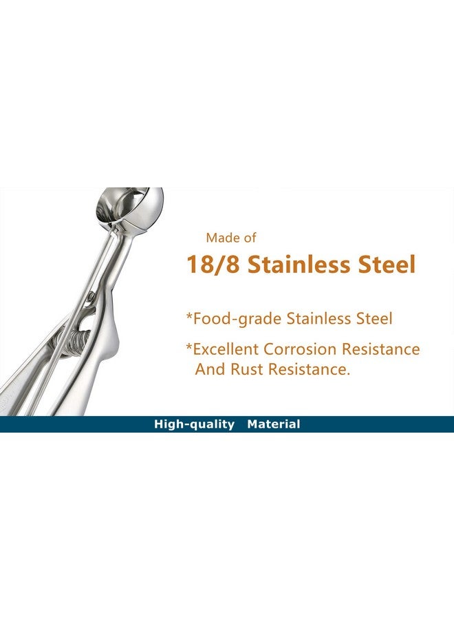 Solula Professional 18/8 Stainless Steel Medium Cookie Scoop, Size 40 - Image 3