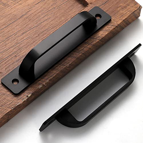 Ntresbonne 12 Pack 5 Inch 128 mm Matte Black Square Cabinet Pulls with Base Plate Cupboard Aluminum Handles Drawer Pull Cabinet Handles - Image 1