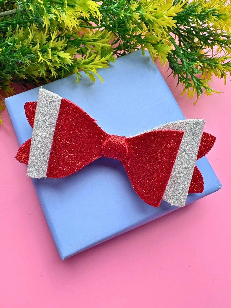 Arendelle Christmas Themed Glitter Hair Bow For Girls [ABW143] - Image 4