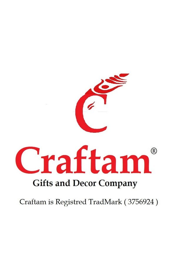 Craftam Aluminium Metal Golden Plating Krishna with Cow Standing Under Tree Showpiece - Image 3