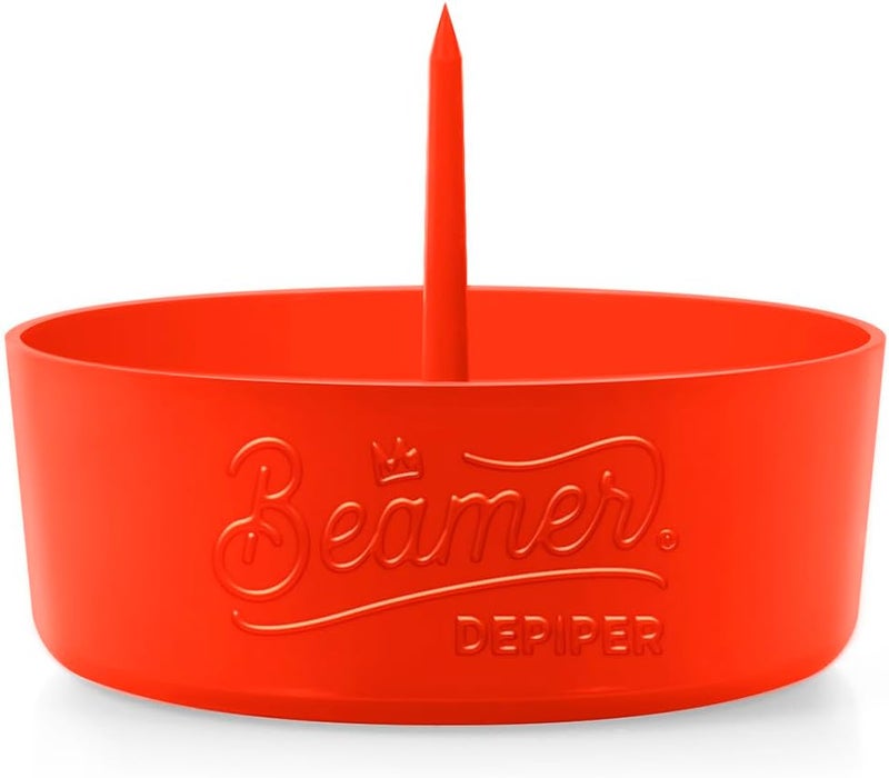 DePiper Blood Orange Ashtray with Built in Cleaning Poker Spike Tool to Clean out Pipes and Bowls Quickly and Mess Free and Smoke Sticker