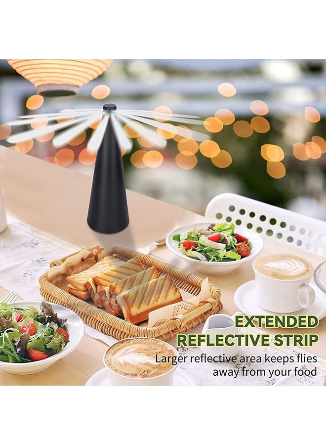 مروحة طارئة للطاولات تعمل بالطاقة عبر USB، مروحة كهربائية محمولة صامتة، سكين طارئ للطير مثالي للمطاعم والشرفات والمخيمات والحدائق والأماكن الداخلية والخارجية للأكل، يطرد الذباب والبعوض، باللون الأسود. - Image 5