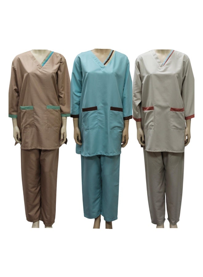 3 Pieces Uniform Cleaning Suit for Domestic Workers - Image 1