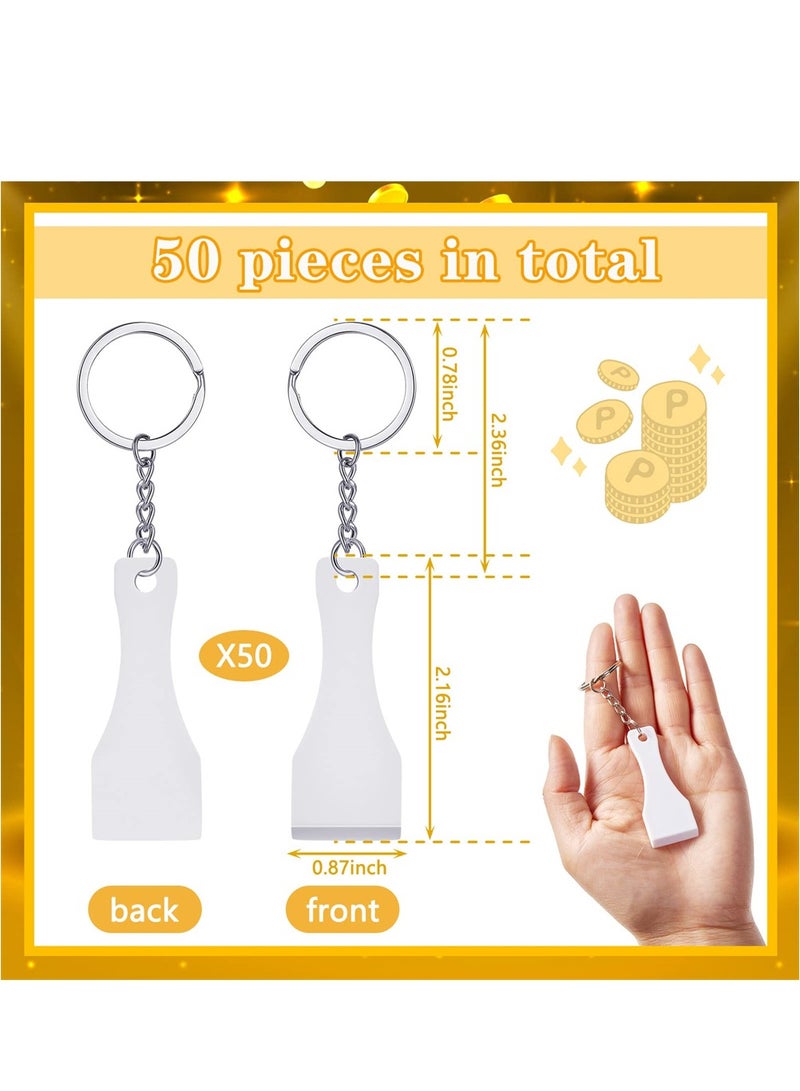 KASTWAVE Plastic Prize Scratcher 50 Pcs Lottery Scratcher Tool Keychain Ice Scoop Shape Scratch off Tool for Lottery Tickets Labels Films Lotto Cards Lucky Gambler Gift - Image 2