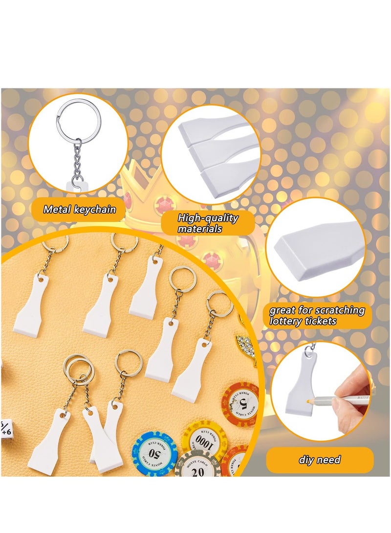 KASTWAVE Plastic Prize Scratcher 50 Pcs Lottery Scratcher Tool Keychain Ice Scoop Shape Scratch off Tool for Lottery Tickets Labels Films Lotto Cards Lucky Gambler Gift - Image 3
