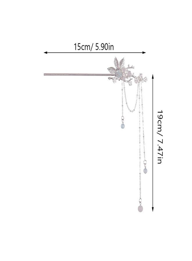 KALLORY Retro Tassel Hair Stick for Women Lightweight Flower Hairpin Hair Fork Styling Tool for Wedding Party Bun Decoration - Image 2
