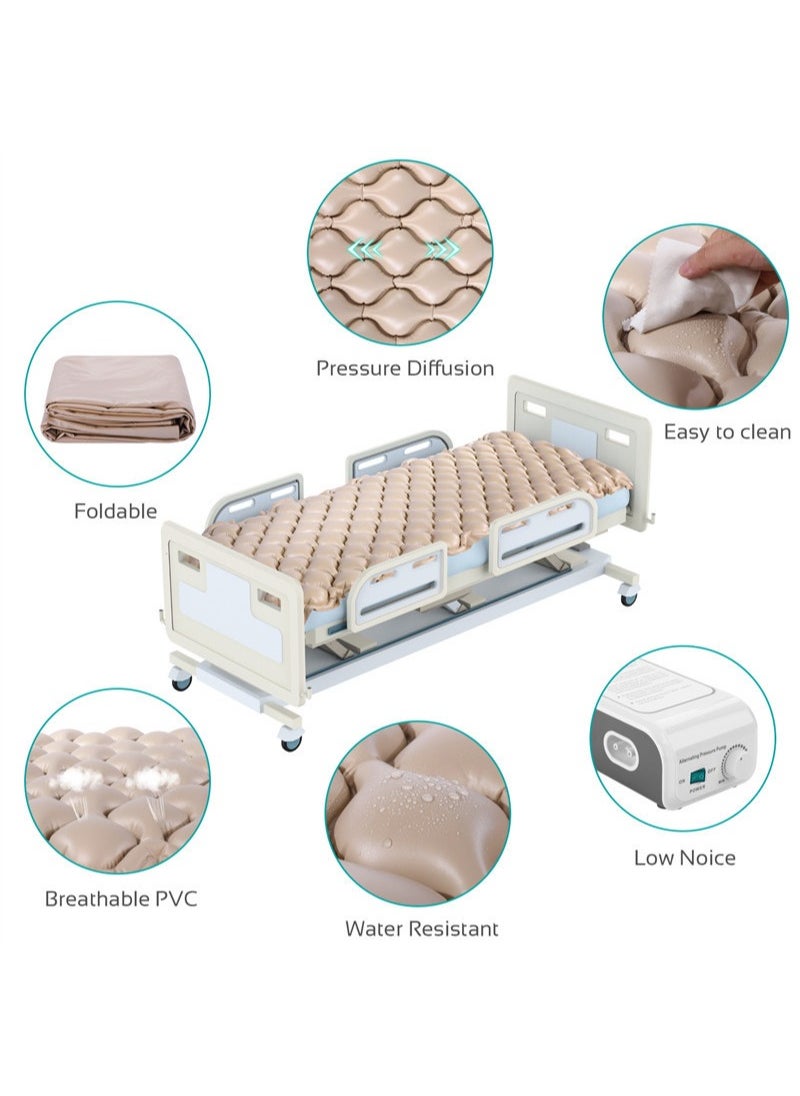 Aikanbo Premium Alternating Air Pressure Mattress Pad for Medical or Standard Bed Sore and Ulcer Relief Includes Ultra Quiet Pump Topper Fits Size Hospital  - Image 3