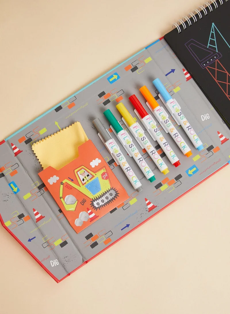 Floss & Rock Construction Chalkboard Sketchbook *New*
