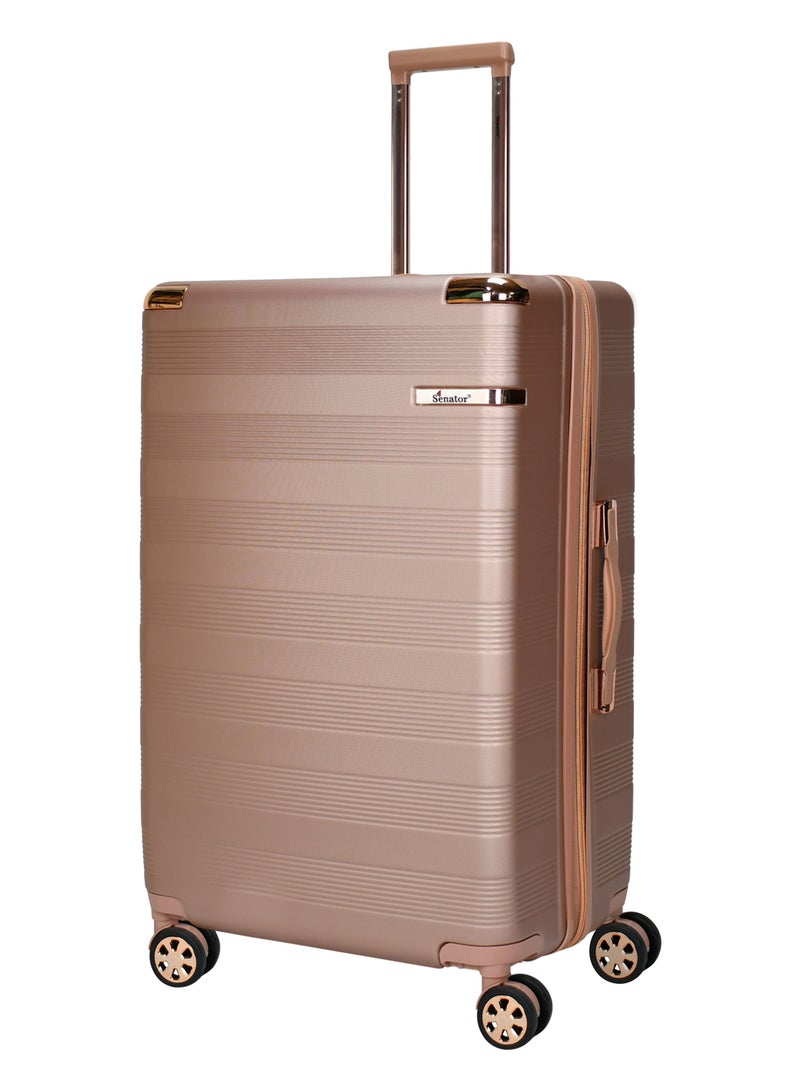 SENATOR Hard Case Trolley Luggage Set For Unisex ABS Lightweight 4 Double Wheeled Suitcase With Built In TSA Type Lock A5125 Set Of 3 Rose Gold - Image 2