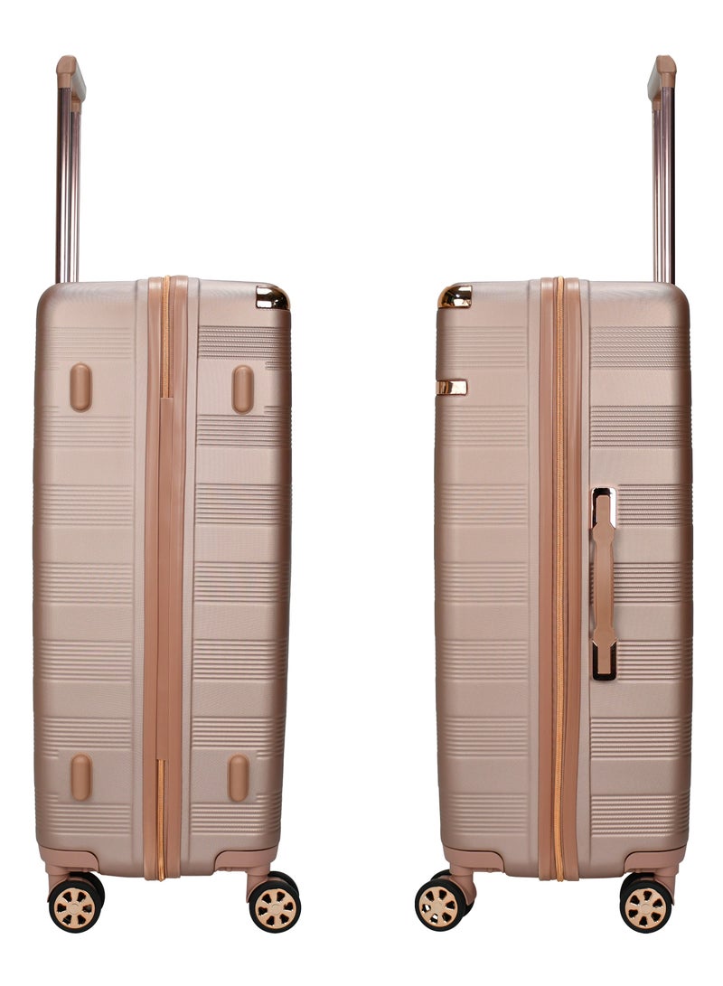 SENATOR Hard Case Trolley Luggage Set For Unisex ABS Lightweight 4 Double Wheeled Suitcase With Built In TSA Type Lock A5125 Set Of 3 Rose Gold - Image 4