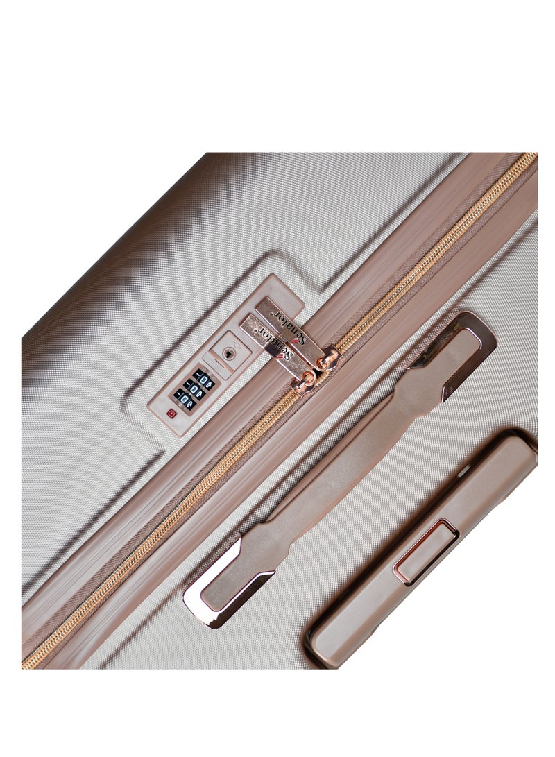 SENATOR Hard Case Trolley Luggage Set For Unisex ABS Lightweight 4 Double Wheeled Suitcase With Built In TSA Type Lock A5125 Set Of 3 Rose Gold - Image 5