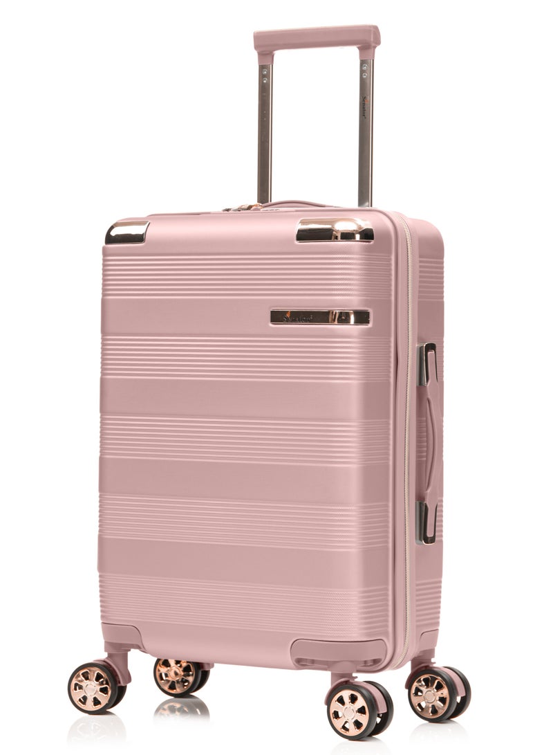 SENATOR Hard Case Trolley Luggage Set For Unisex ABS Lightweight 4 Double Wheeled Suitcase With Built In TSA Type Lock A5125 Set Of 3 Rose Gold - Image 2