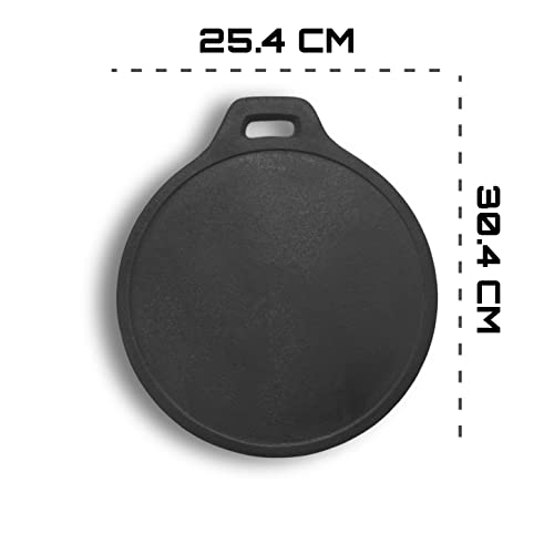 PRAGANIYA Cast Iron Dosa Tawa (10 Inch) Black,Pre-Seasoned - Image 3