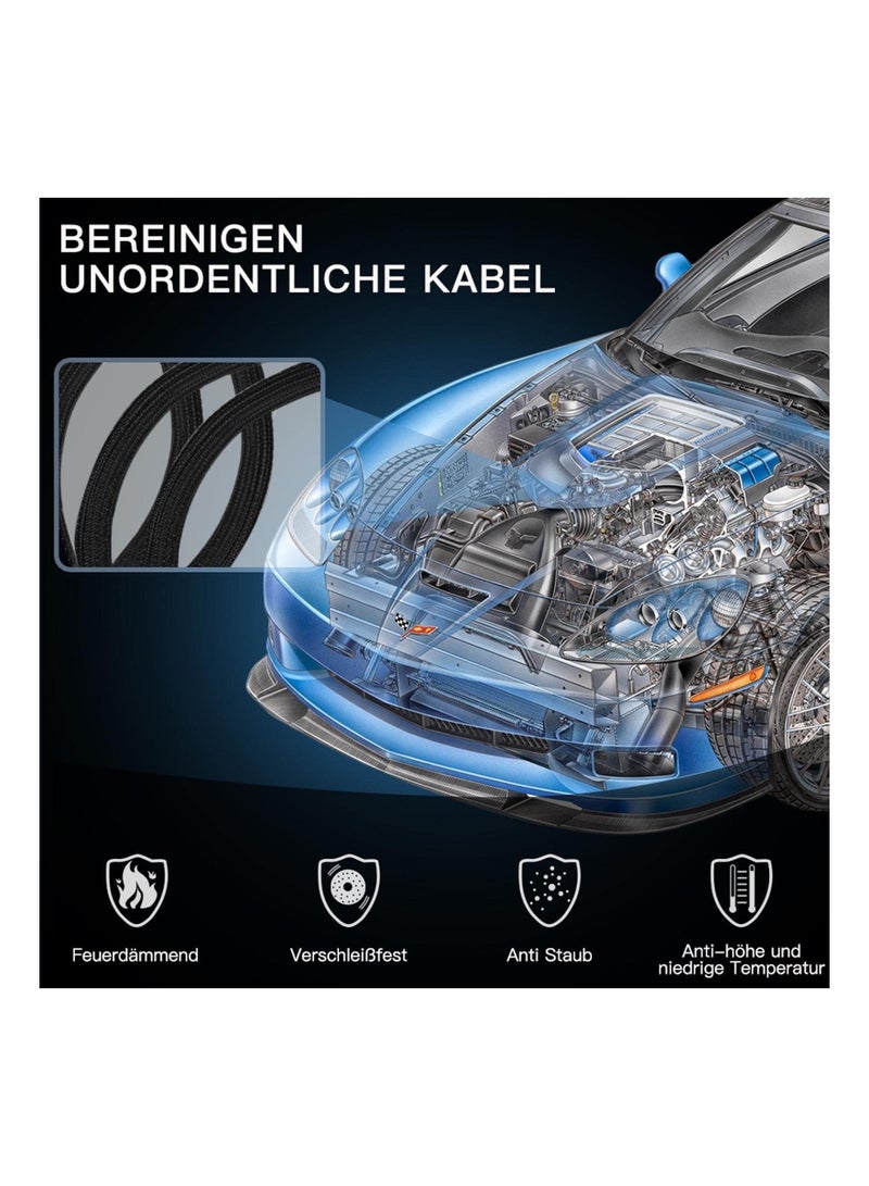 HOMESTAR Adjustable Braided Cable Sleeve, Wire Management Sleeve Concealer for TV Table, Computer with Flame Retardant Cord Organizer and Protector, 3M/9.84ft, Black - Image 2