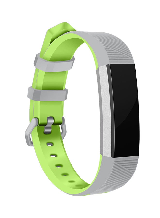 Adjustable Replacement Sport Strap For Fitbit Alta HR Grey/Green - Image 2