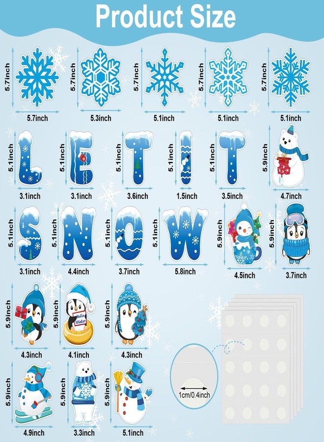 Hedeey Winter Bulletin Board Decorations for Classroom, Christmas Winter Classroom Decorations with Snowflake Snowman Penguin Cutouts for School Home Chalkboard Wall Decor (76PCS) - Image 2