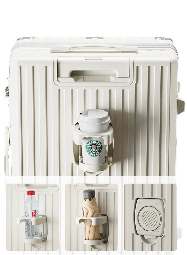 Lucky Power 2-Piece Hard Shell Suitcases with Aluminum Frame,Carry-On and Checked Luggage Set, USB Charging Port, TSA Lock, Silent Spinner Wheels, Cup Holder, and Phone Stand – Durable Lightweight Polycarbonate (Set of 2 Pieces, 20-Inch & 24-Inch) - Image 3