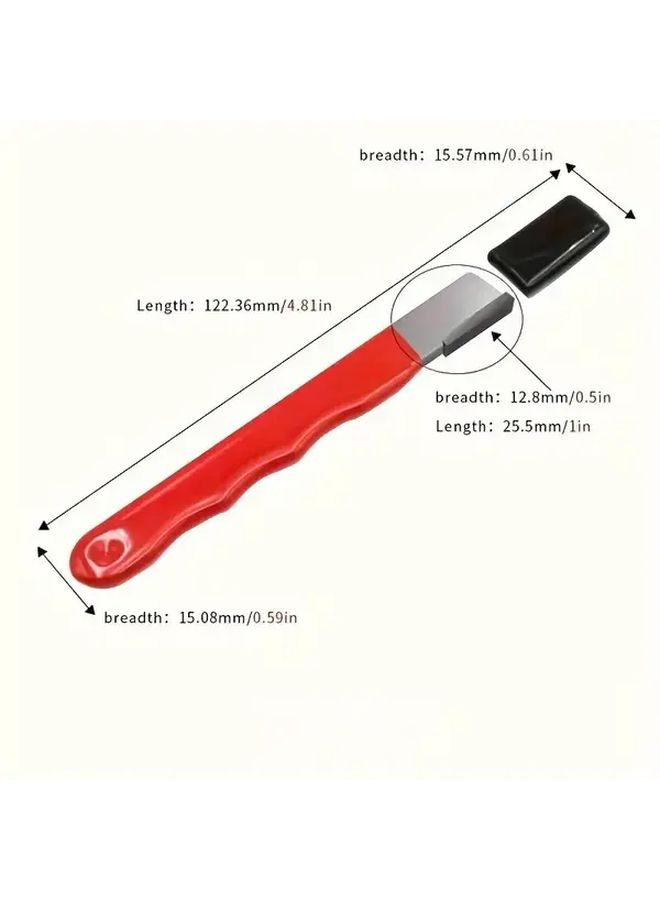 Red Shaped Blade Sharpening Stone for Scissors Knives Multifunctional No Slip Handle Gardening Kitchen Tool 1 Piece - Image 1