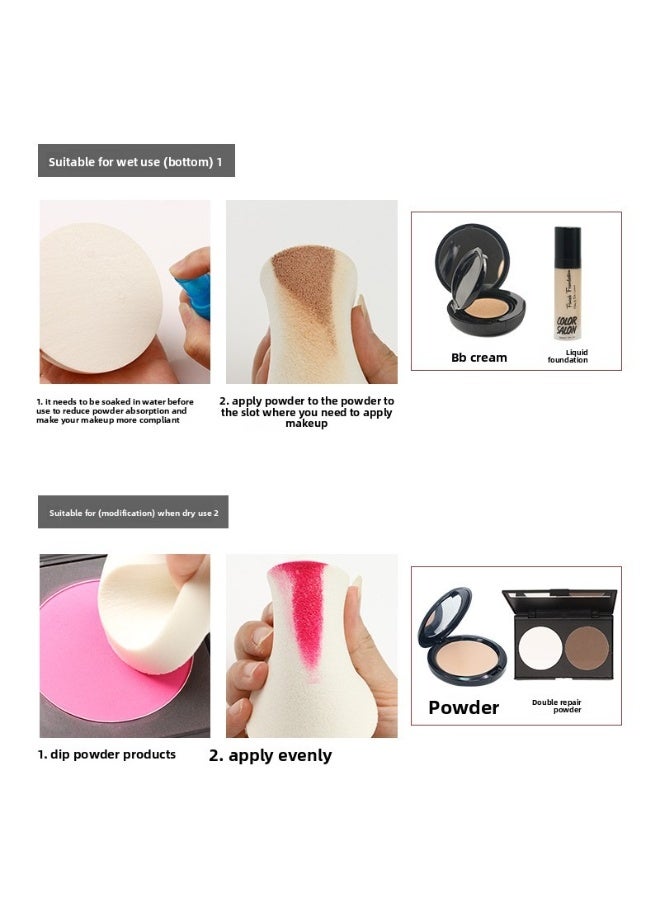 Ucanbe 5pcs Large Round Latex Makeup Sponge Puff – Dual Use for Wet & Dry Application, Ideal for BB Cream & Loose Powder - Image 4