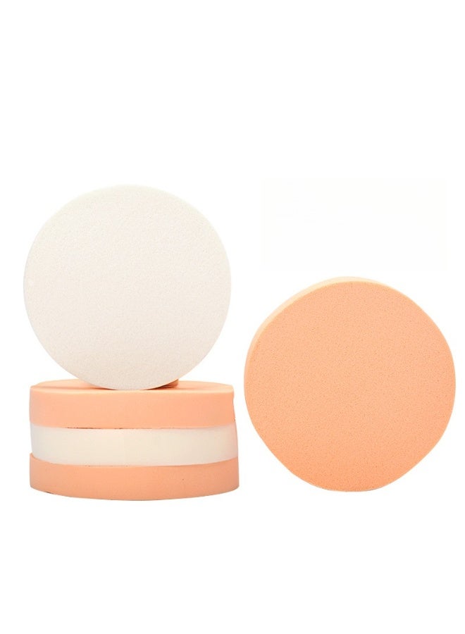 Ucanbe 5pcs Large Round Latex Makeup Sponge Puff – Dual Use for Wet & Dry Application, Ideal for BB Cream & Loose Powder - Image 1