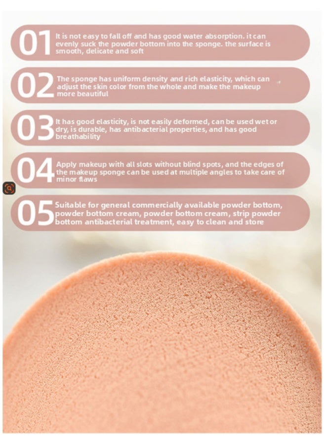 Ucanbe 5pcs Large Round Latex Makeup Sponge Puff – Dual Use for Wet & Dry Application, Ideal for BB Cream & Loose Powder - Image 3