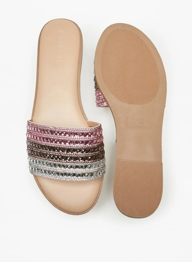 سيليست WomenS Embellished SlipOn Flat Sandals