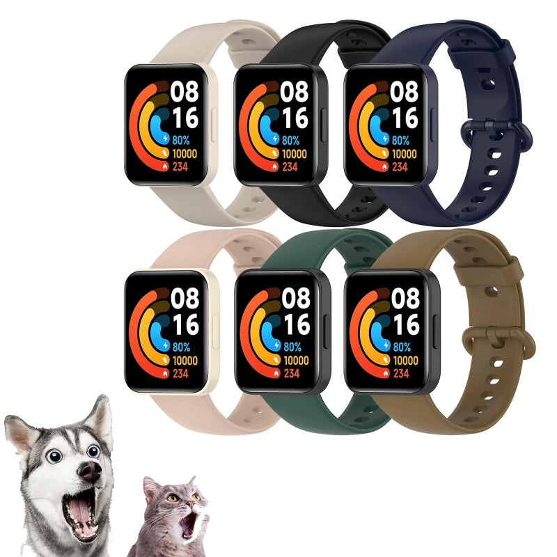 KASTWAVE Colorful Silicone Straps for Xiaomi Redmi Watch Lite 2, 6 Pack Replacement Bands for Mi Watch Lite 2 - Image 2