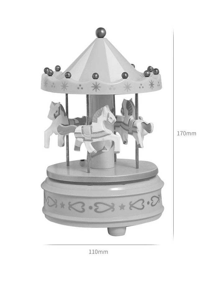 ZCM-HAPPY - Merry-go-round Music Box Fantasy Colorful Luminous Music Box with LED Lights - Image 1