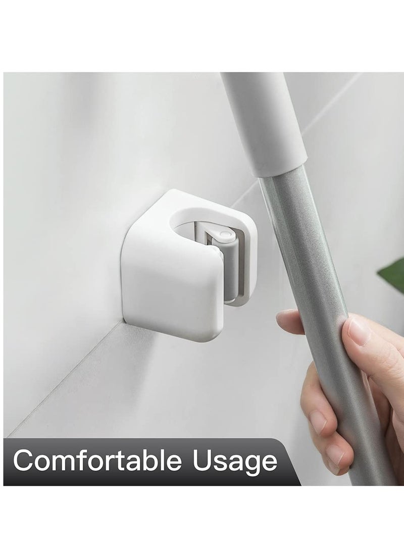 Mop Holder 3 PCS Wall Mount Broom Stands Rack, Sturdy Self-Adhesive Cleaning Supplies Organizer, Anti-Slip Mop and Broom Holders, Wall Gripper for Bathroom, Kitchen, Garden, Garage Storage - Image 3