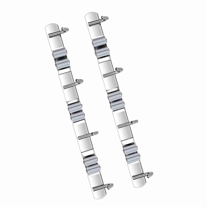 Broom Hoolder Stainless Steel 3 Clips and 4 Hooks Gray Mop Holder Pack of 2 for Kitchen - Image 3