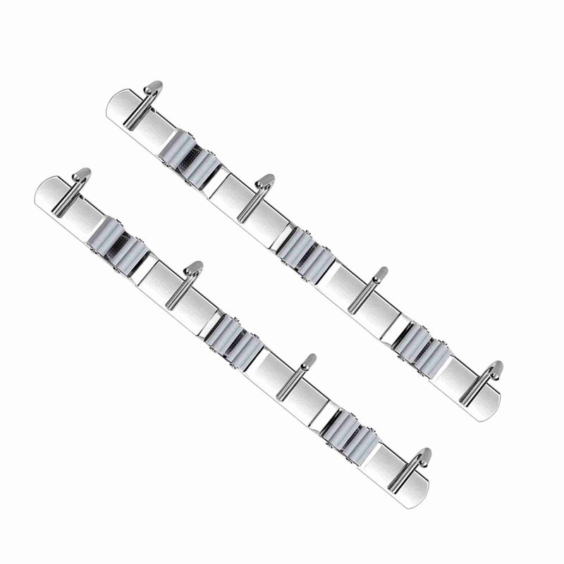 Broom Hoolder Stainless Steel 3 Clips and 4 Hooks Gray Mop Holder Pack of 2 for Kitchen - Image 5