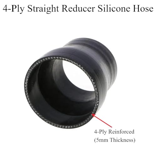 YSIL 3" to 4" Reducer Coupler Silicone Hose 4-Ply Reinforced Straight Turbo Intercooler Intake Pipe with T-Bolt Clamps 5MM Thickness - Image 3