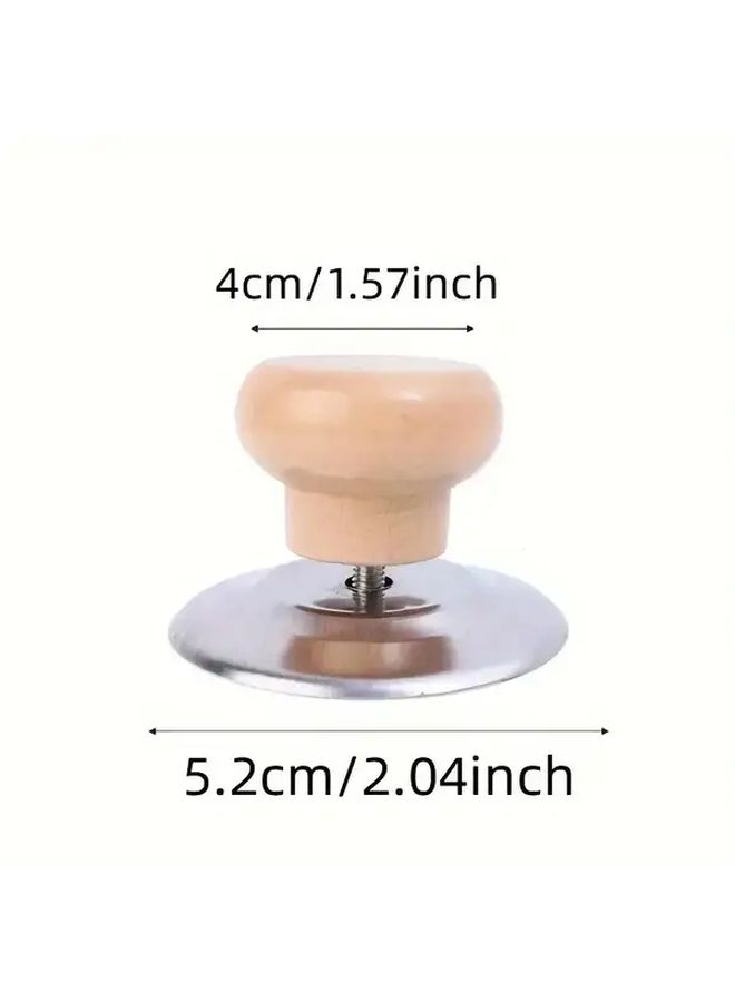 1 Piece Stainless Steel Pot Lid Knob Cover With Wooden Heat Resistant Handles Durable Replacement Lifting Handle For Kitchen Cookware Easy Grip Secure Fit Compatible With Various Pots And Pans - Image 4