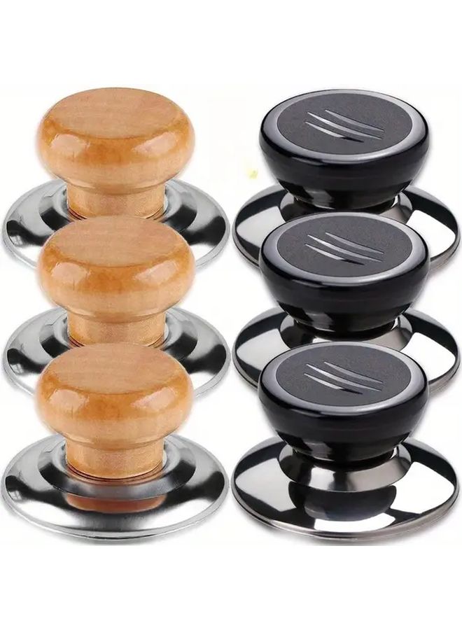 1 Piece Stainless Steel Pot Lid Knob Cover With Wooden Heat Resistant Handles Durable Replacement Lifting Handle For Kitchen Cookware Easy Grip Secure Fit Compatible With Various Pots And Pans - Image 2