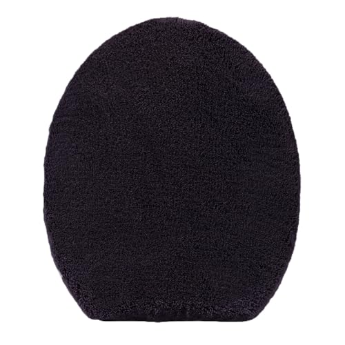 Madeals Microfiber Toilet Lid Cover Soft and Absorbent, Comfortable Bathroom Toilet Lid Cover Seat Fits Most Size Toilet Lids for Black - Image 1