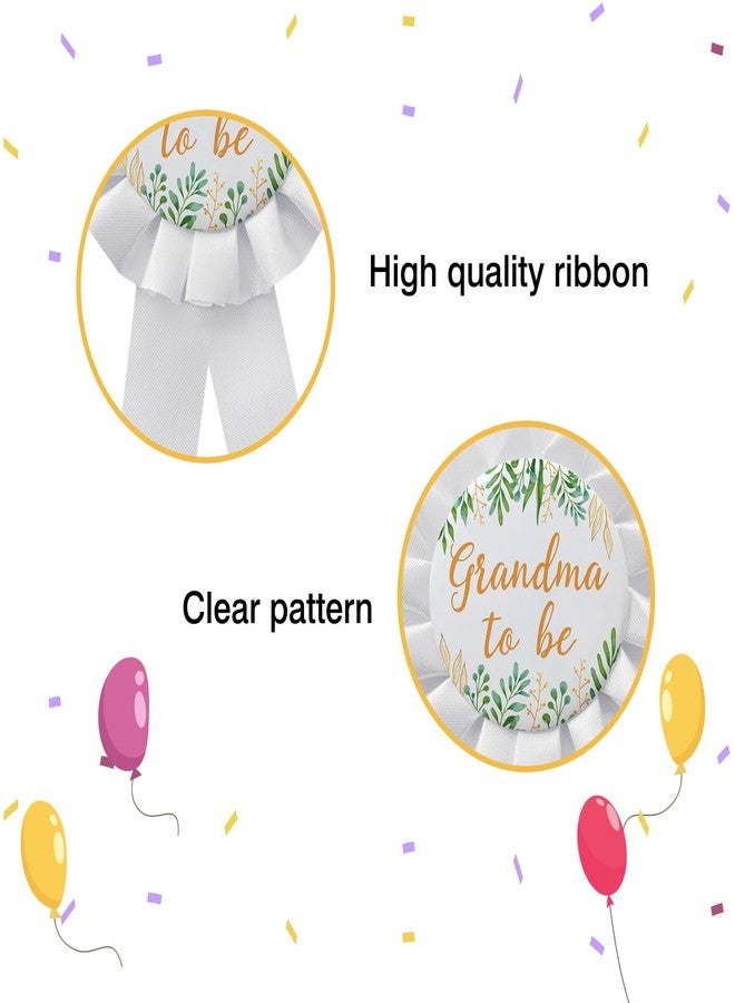WOWOPA Grandma to Be Pin, Gender Reveals Baby Shower Tinplate Badge White Corsage Button Pin, New Grandma Party Gift Decorations Sign - 1Pcs - Image 3