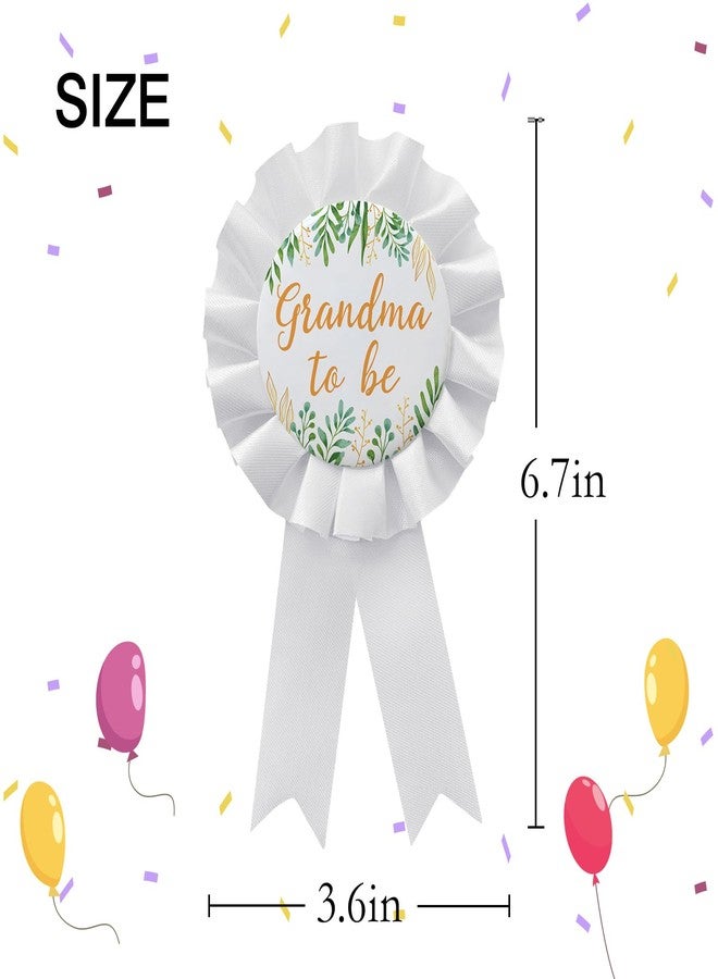 WOWOPA Grandma to Be Pin, Gender Reveals Baby Shower Tinplate Badge White Corsage Button Pin, New Grandma Party Gift Decorations Sign - 1Pcs - Image 2