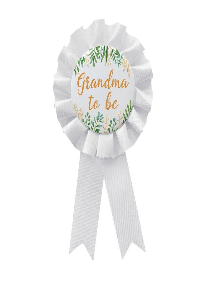 WOWOPA Grandma to Be Pin, Gender Reveals Baby Shower Tinplate Badge White Corsage Button Pin, New Grandma Party Gift Decorations Sign - 1Pcs - Image 1