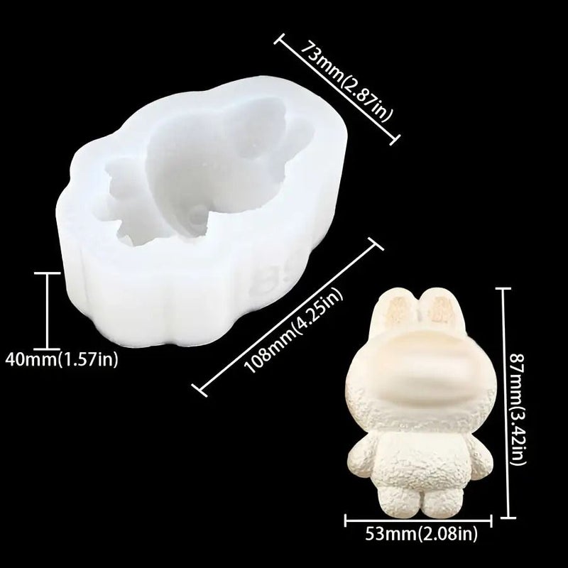 DIY 3D Bunny Monster Mold Lifelike Facial Features Flexible Design - Image 2