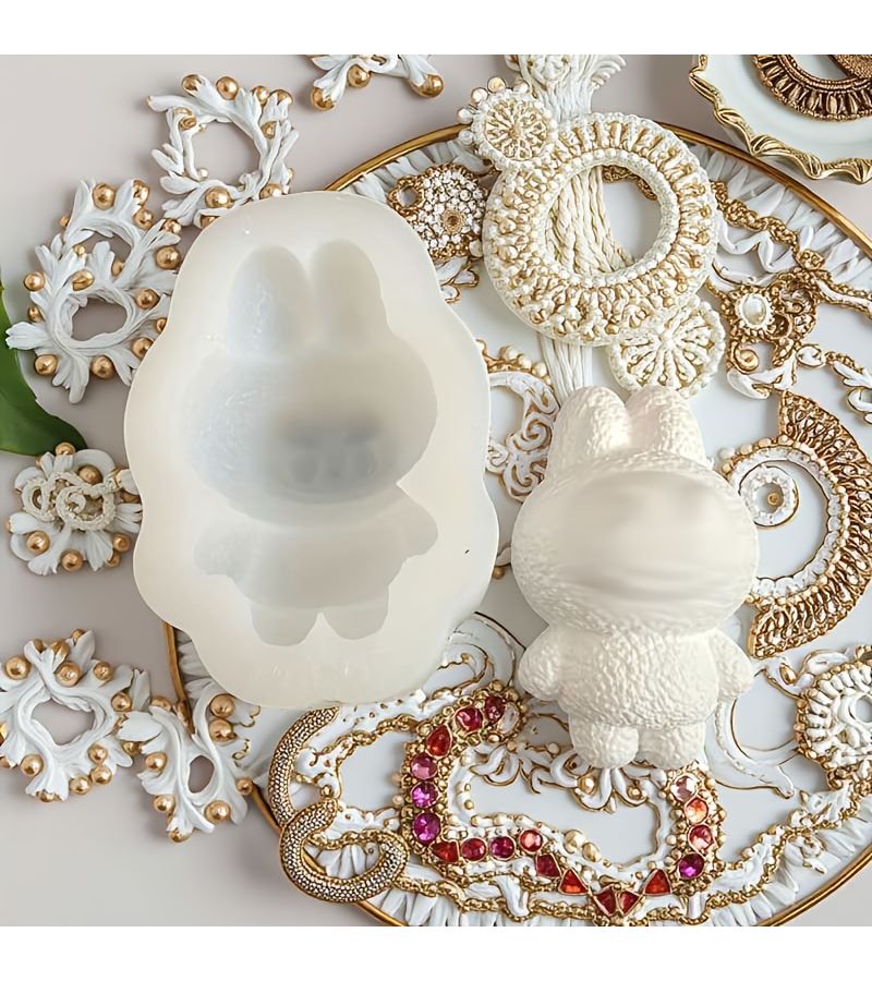 DIY 3D Bunny Monster Mold Lifelike Facial Features Flexible Design - Image 3